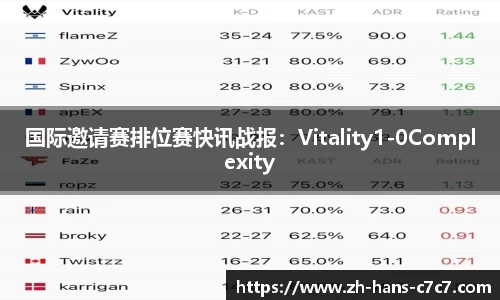 国际邀请赛排位赛快讯战报：Vitality1-0Complexity